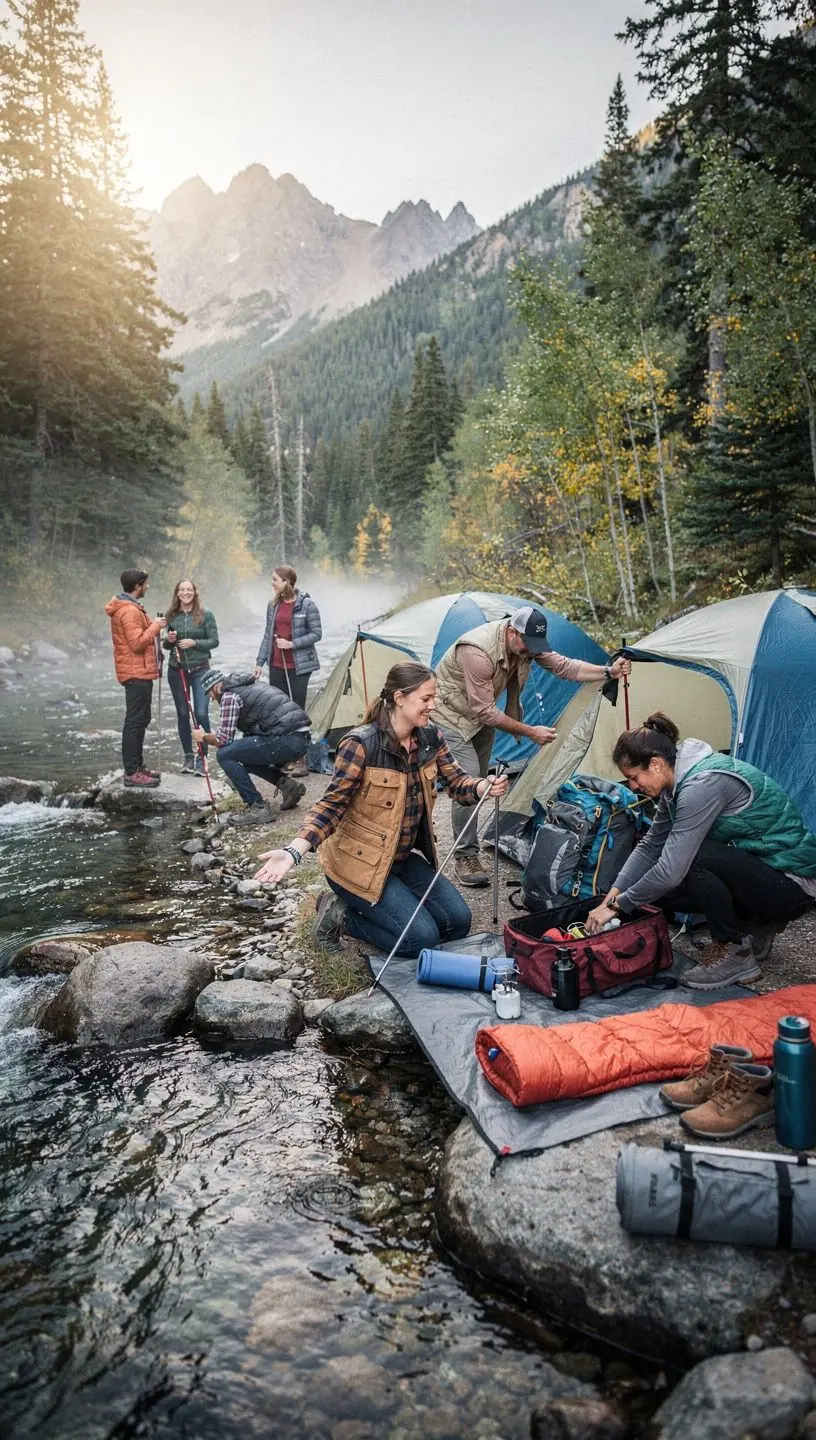 Ein Teilnehmer nutzt eine Karte und einen Kompass zur Navigation in der Wildnis.