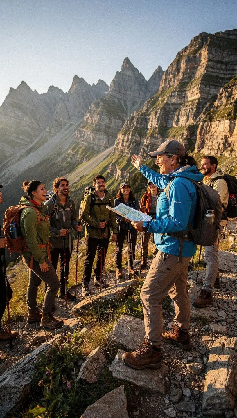 Ein Teilnehmer nutzt eine Karte und einen Kompass zur Navigation in der Wildnis.